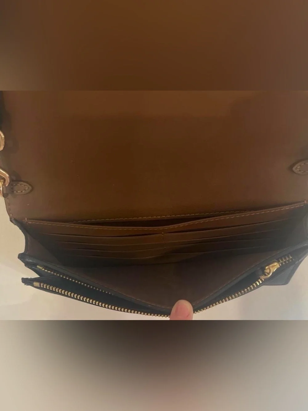 Coach Brown Signature Canvas Crossbody with Black Strap